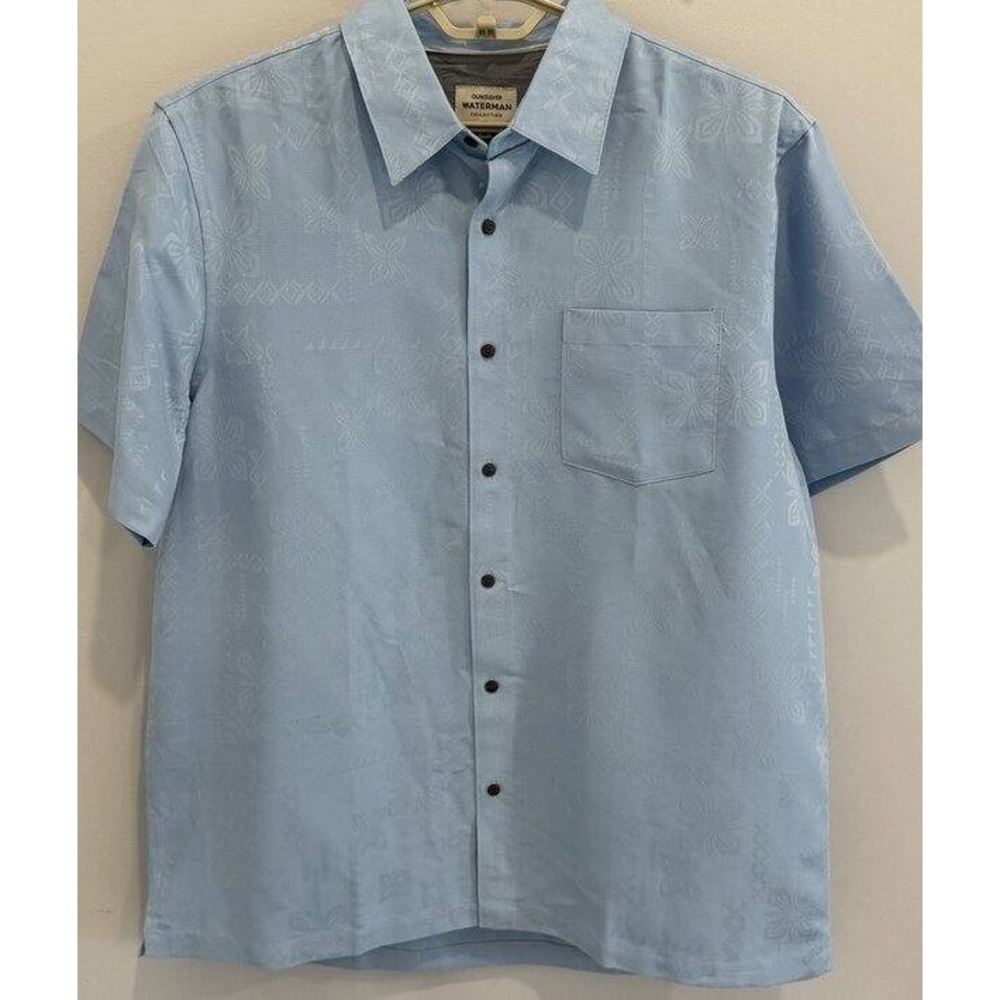 Quiksilver Waterman Collection Blue on Blue Print Short Sleeve Comfort Fit XL